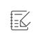 Note writing line outline icon