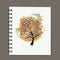 Notebook, abstract colorful tree design