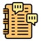 Notebook chat icon vector flat