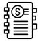 Notebook collateral icon outline vector. Time money