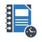 Notebook deadline glyph color vector icon
