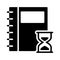 Notebook deadline glyph flat vector icon