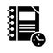 Notebook deadline glyph flat vector icon