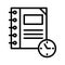 Notebook deadline thin line vector icon