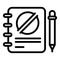Notebook disobedient icon, outline style
