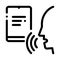 Notebook Human Voice Control Icon Vector Illustration