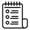 Notebook list icon outline vector. Journal tag
