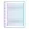 Notebook paper with horizontal lines in degraded purple to blue contour