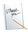 Notebook and pencil with a `Thank You`