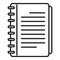 Notebook routine scenario icon outline vector. Activity film