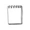 Notepad blank sheet icon, sticker. sketch hand drawn doodle style. vector, minimalism, monochrome. write, notes, stationery, blog