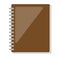 Notepad, book, brown isolated vector illustration