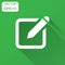 Notepad edit document with pencil icon. Vector illustration with