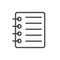 Notepad icon vector. Line business note symbol.