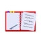 Notepad. Open notebook for writing. School task book for studying