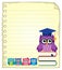 Notepad page with owl teacher and owlets