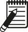 Notepad and pencil icon