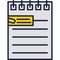 Notepad sheet with bookmark paper clip vector icon