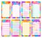 Notepaper lined or grid Notepads set with colorful splash paint weekly daily planner sticker page
