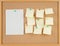 Notes on corkboard