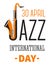 Notes and musical instruments isolated icons international jazz festival day vector