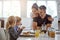 Nothing beats family mealtime. a family having breakfast together.