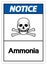 Notice Ammonia Symbol Sign On White Background