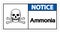 Notice Ammonia Symbol Sign On White Background