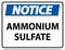 Notice Ammonium Sulfate Symbol Sign On White Background