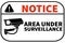 Notice Area Under Surveillance signage printable free download, illustration  Sticker.