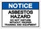 Notice Asbestos Hazard Symbol Sign, Vector Illustration, Isolated On White Background Label .EPS10