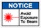 Notice Avoid Exposure To Beam Symbol Sign, Vector Illustration, Isolate On White Background Label. EPS10