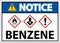 Notice Benzene GHS Sign On White Background