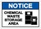 Notice Chemical Waste Storage Area Symbol Sign ,Vector Illustration, Isolate On White Background Label. EPS10