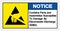 Notice Contains Parts and Assemblies SusceptibleTo Damage By Electrostatic Discharge ESD. Symbol Sign, Vector Illustration,