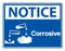 Notice Corrosive Symbol Sign Isolate On White Background,Vector Illustration