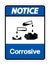 Notice Corrosive Symbol Sign Isolate On White Background,Vector Illustration