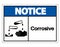 Notice Corrosive Symbol Sign Isolate On White Background,Vector Illustration