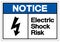 Notice Electric Shock Risk Symbol Sign, Vector Illustration, Isolate On White Background Label .EPS10