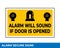 Notice Emergency Exit Only Alarm Will Sound When Door is Opened Sign In Vector, Easy To Use And Print Design Templates