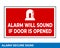 Notice Emergency Exit Only Alarm Will Sound When Door is Opened Sign In Vector, Easy To Use And Print Design Templates