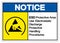 Notice ESD Protective Area Use Electrostatic Discharge Protective Handling Handling Procedures Symbol Sign, Vector Illustration,