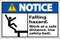 Notice Falling Hazard Use Safety Belt Sign On White Background