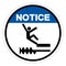 Notice Falling Of Moving Machinery Hazard Symbol Sign, Vector Illustration, Isolate On White Background Label .EPS10