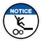 Notice Falling Of Moving Machinery Hazard Symbol Sign, Vector Illustration, Isolate On White Background Label .EPS10