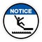 Notice Falling Of Saw Moving Hazard Symbol Sign, Vector Illustration, Isolate On White Background Label .EPS10