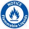 Notice Flammable Liquids Sign On White Background