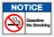 Notice Gasoline No Smoking Symbol Sign, Vector Illustration, Isolate On White Background Label. EPS10