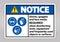 Notice Gloves,Goggles,And Face Masks Required Sign On White Background,Vector Illustration EPS.10