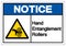 Notice Hand Entanglement Rollers Symbol Sign, Vector Illustration, Isolate On White Background Label .EPS10